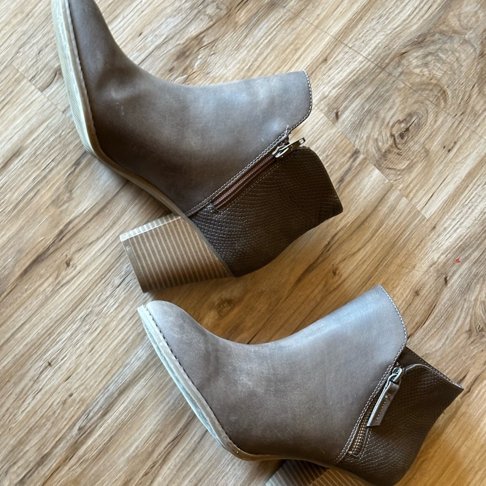 a.n.a Taupe and Dark Brown Ankle Booties